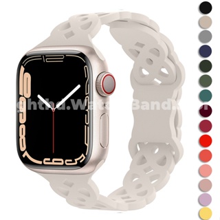 สายนาฬิกาข้อมือซิลิโคน สําหรับ Apple Watch Series Ultra 8 7 6 SE 5 4 3 2 1 iWatch ขนาด 49 มม. 41 มม. 45 มม. 44 มม. 42 มม. 40 มม. 38 มม.