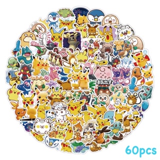 สติ๊กเกอร์ Pokémon 404 โปเกมอน 60ชิ้น โปเกม่อน Pokemon pikachu โปรเกมอน go ปิกกาจู พิคาชู ปี ปีก กา จู โก โป เก มอน ม่อน