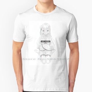 [S-5XL]Re : Zero Emilia Waifu Material T Shirt 100% Cotton Hentaik1ng Re Zero Emilia Waifu Material Aesthetic Girls_46