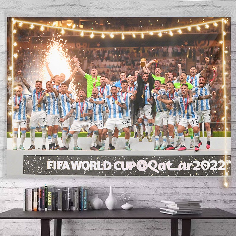 โปสเตอร์ผ้า-ลาย-katar-world-cup-messi-championship-leo-messi-leo-messi-argentina-สําหรับแขวนตกแต่งผนังห้องนอนเด็กผู้ชาย-2022