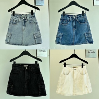 💫พร้อมส่ง💫Y2K cargo skirt jeans (S/M/L/XL)• ป้ายJiranan studio กระโปรง ยีนส์ ทรงคาร์โก้ แต่งกระเป๋า2ข้าง กระเป๋าติดขอบ