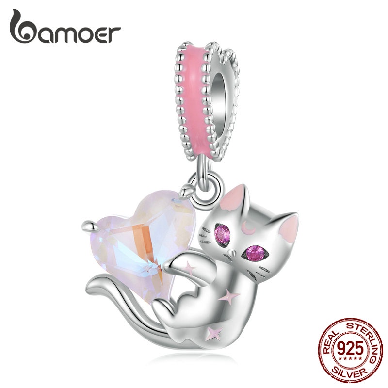 bamoer-เงิน-925-รูปแมวสีชมพู-เครื่องประดับแฟชั่น-สําหรับสร้อยข้อมือ-สร้อยคอ-diy