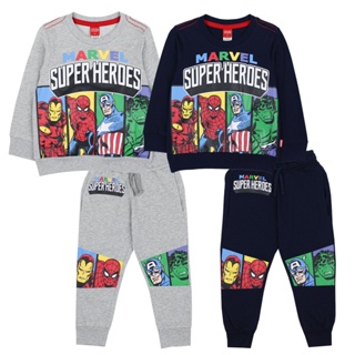 Marvel Boy Long Sleeve T-shirt &amp; Long Sleeve Pants - เสื้อยืดแขนยาว และกางเกงขายาวเด็กผู้ชายลายมาร์เวล สินค้าลิขสิทธ์แท้100% characters studio