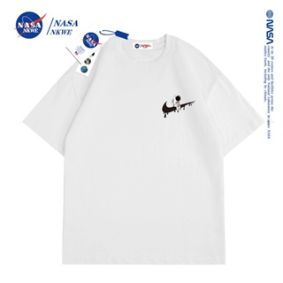 เสื้อยืดแขนสั้น ผ้าฝ้าย พิมพ์ลายนักบินอวกาศ NASA สีขาว แฟชั่นฤดูร้อน สําหรับผู้ชาย และผู้หญิง ใหม่_30