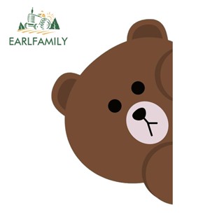 Earlfamily สติกเกอร์กันน้ํา ลายการ์ตูนอนิเมะ Brown Peeker 13 ซม. × 8.5 ซม. สําหรับติดตกแต่งกระจกรถยนต์ หน้าต่าง ประตูรถยนต์