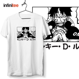 One Pieceอินฟินิทกัปตันลูฟี่อะนิเมะ Tshirt สําหรับผู้ชายผู้หญิงในเสื้อยืดสีขาวท็อปส์ซูเสื้อเสื้ @05_31