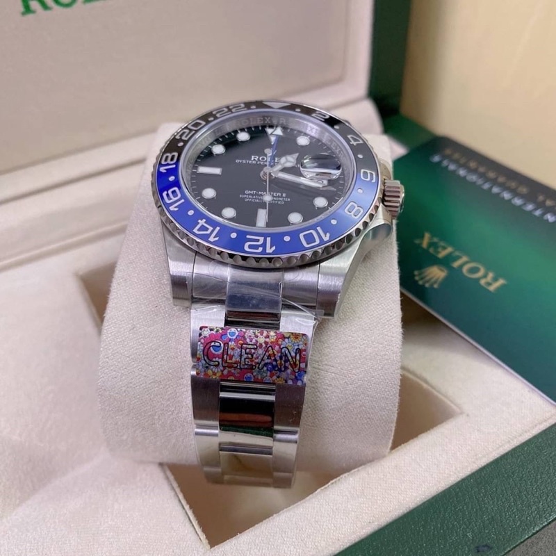 นาฬิกา-rolex-gmt-swiss-โรงงาน-clean-factory-cal-3186-สลับแท้