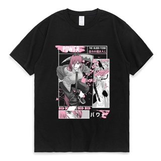 เสื้อผู้ชายเท่ คอลูกเรือ【Boutique T-shirt】เสื้อยืดแขนสั้น พิมพ์ลายการ์ตูน Power Chainsaw Man ญี่ปุ่น สตรีท สําหรับผ_22