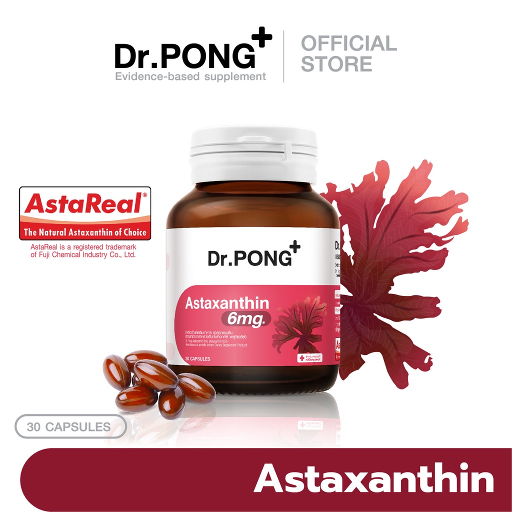 ภาพหน้าปกสินค้าDr.PONG Astaxanthin 6 mg AstaREAL ดอกเตอร์พงศ์ เนเชอรัล แอสตาแซนธิน 6 มก จากร้าน drpongshop บน Shopee