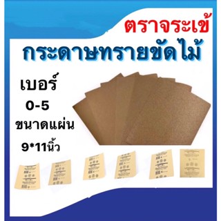 กระดาษทรายขัดไม้ตราจระเข้ กระดาษทรายขัดแห้ง เบอร์0-5