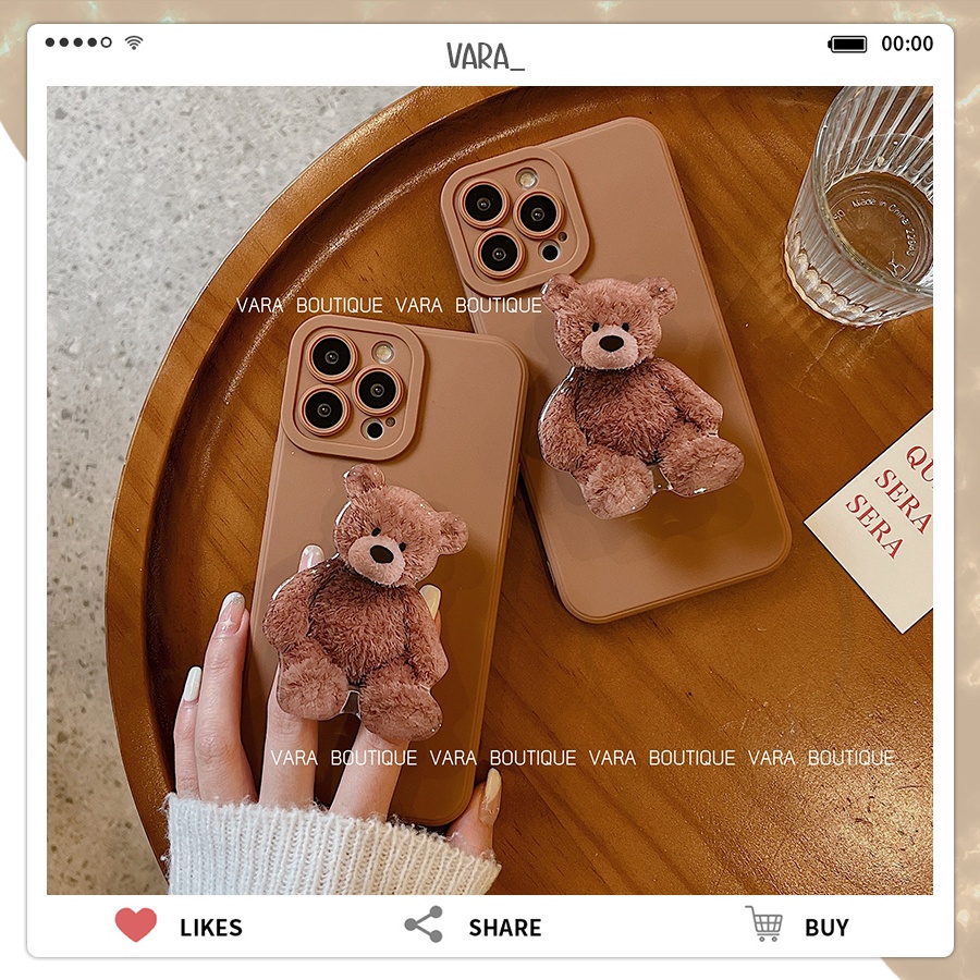 รูปภาพสินค้าแรกของGriptok กริ๊บต๊อก น้องหมี BEAR Griptok ตัวติดมือถือ Brown BEARที่ติดหลังโทรศัพท์ SET D