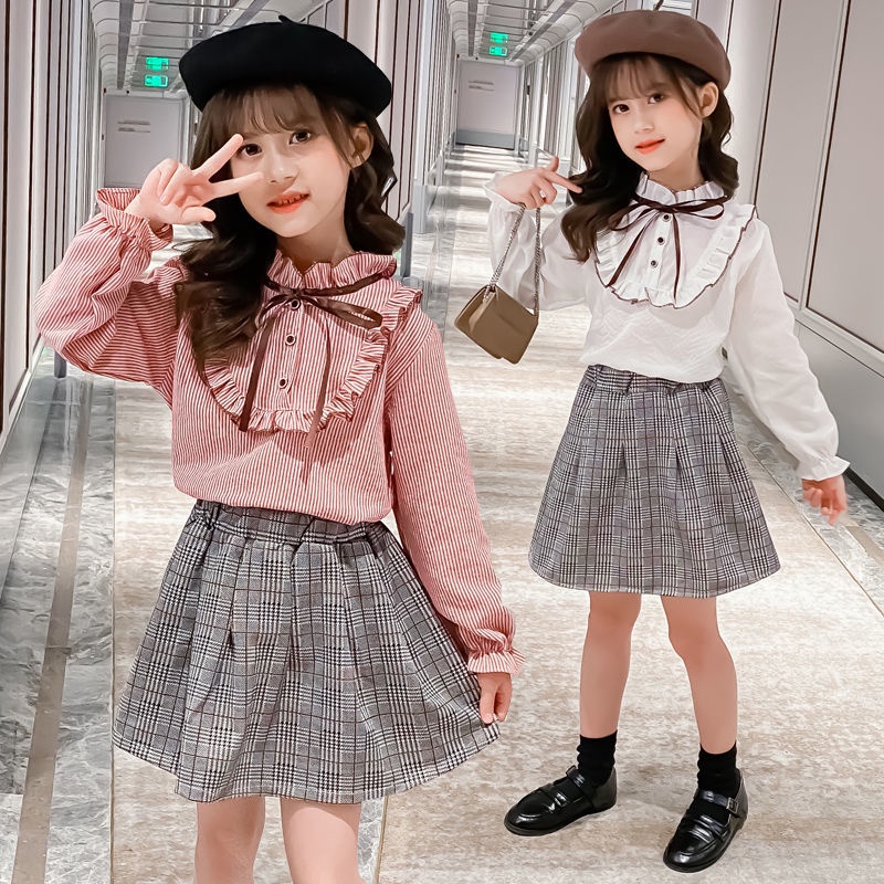 เสื้อเด็กหญิง-เวอร์ชั่นเกาหลีใหม่-เสื้อลายทาง-เสื้อคลุมคาร์ดิแกนแขนยาวเด็ก