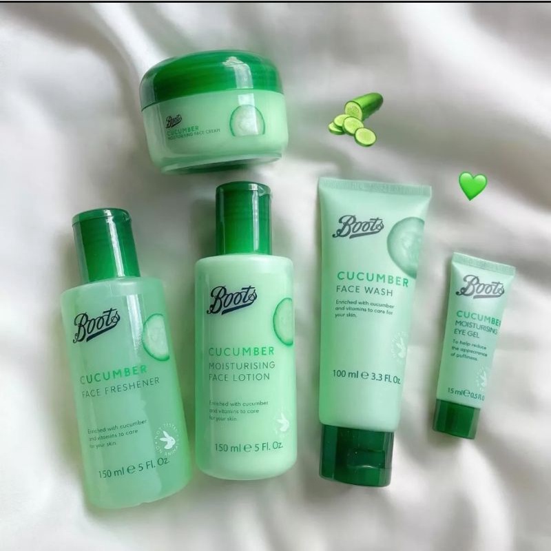 ภาพหน้าปกสินค้าBoots Cucumber Set  บู๊ทส์ ชุดผลิตภัณฑ์บำรุงผิวหน้าสารสกัดจากแตงกวา เพื่อให้เกิดความชุ่มชื่นแก่ผิว จากร้าน bankptt บน Shopee