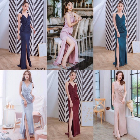 b17332-แม็กซี่เดรสราตรียาว-ผ่าหน้า-long-evening-maxi-dress-with-front-slit