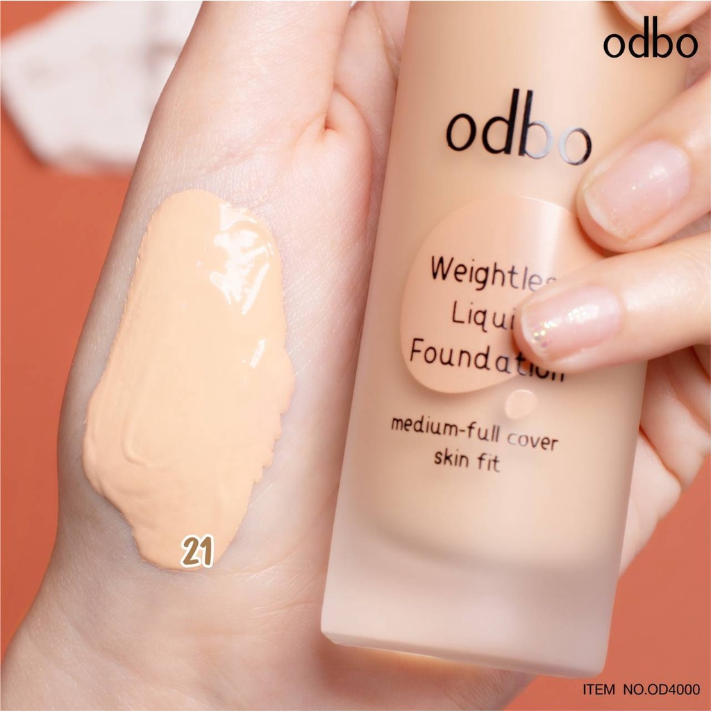 odbo-weightless-liquid-foundation-od4000-โอดีบีโอ-เวทเลส-ลิควิด-ฟาวเดชั่น-รองพื้น-เนื้อลิควิด-x-1-ชิ้น-beautybakery
