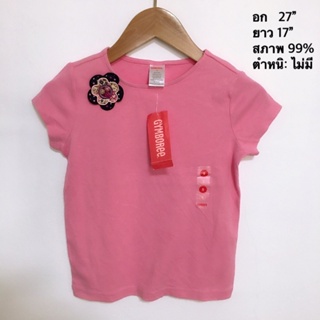 GYMBOREE เสื้อยืดเด็ก ใหม่ป้ายห้อย ปักดอกไม้ น่ารักมาก