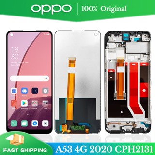 อะไหล่หน้าจอสัมผัสดิจิทัล LCD ขนาด 6.5 นิ้ว สีดํา สําหรับ Oppo A53 2020 Oppo A53 CPH2127