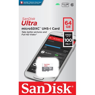 ภาพขนาดย่อของภาพหน้าปกสินค้าSandisk Micro SD Card Ultra Class10 16GB 32GB 64GB 128GB 100MB/S (SDSQUNS) เมมโมรี่ แซนดิส ประกัน 7 ปี จากร้าน sjcam_officialstore บน Shopee ภาพที่ 5