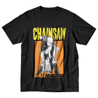 เสื้อคู่รัก Tee เสื้อยืดแขนสั้น คอกลม ผ้าฝ้าย ทรงหลวม พิมพ์ลายอนิเมะ Chainsaw Man แฟชั่นฤดูร้อน ผู้ชายเสื้อยืดเสื้อ_20