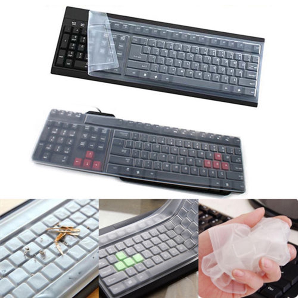 ภาพหน้าปกสินค้า1Sheet Keyboard Protector Transparent Keys Antifouling Desktop Keyboard Film for Home จากร้าน b_chlorine398.th บน Shopee