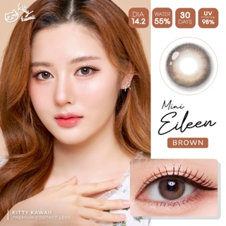 🥳New🎉 Mini Eileen Brown/Gray (ขนาด14.2)มีค่าสายตา คอนแทคเลนส์ (Kitty kawaii)