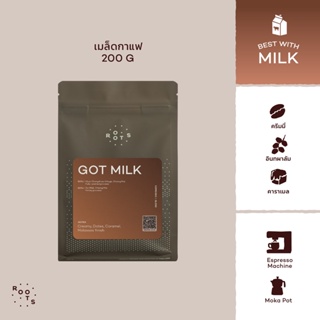 ภาพหน้าปกสินค้า[โค้ดK2479P ลด45]Roots Coffee เมล็ดกาแฟ Got Milk Blend ขนาด 200g คั่วระดับกลาง เหมาะสำหรับชงแบบ Espresso และ Moka Pot ที่เกี่ยวข้อง