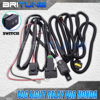 ชุดสายไฟตัดหมอก H11 HID&amp;LED สําหรับ Honda Civic/City/Jazz/CRV Switch Botton พร้อมสายไฟ LED