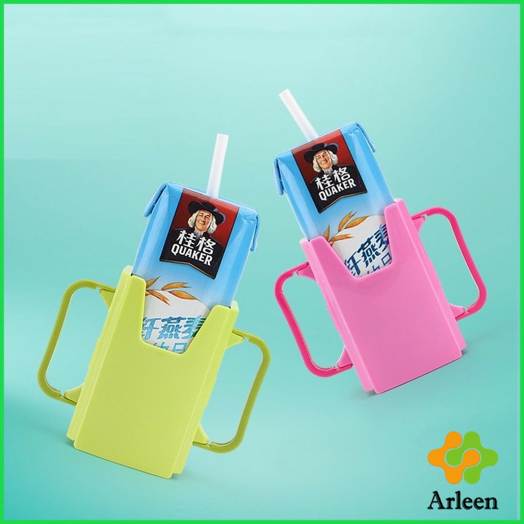 arleen-สีชมพูกล่องกันบีบ-กันบีบกล่องนม-สำหรับกันบีบกล่องนม-กล่องน้ำผลไม้-กล่องกันบีบ-baby-uht-milk-easy-hold-pocket