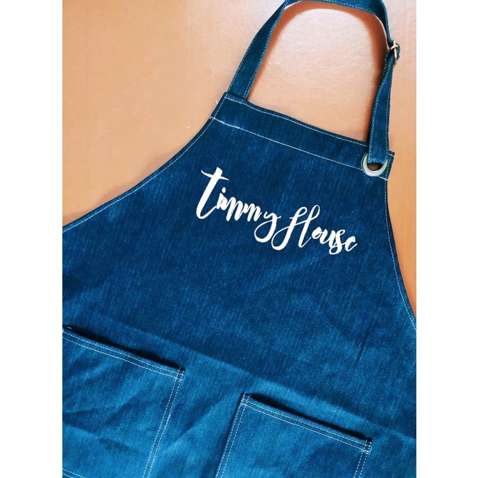 ผ้ากันเปื้อน-เพิ่มชื่อได้-minimal-apron-your-name-your-shop-แจ้งชื่อที่ต้องการทางแชท