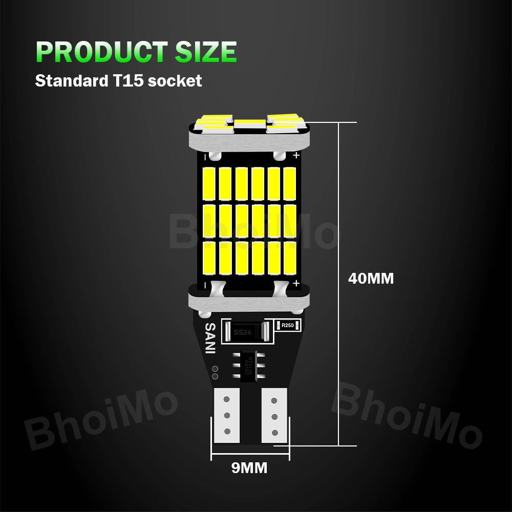ภาพสินค้าBhoimo T15 ไฟเลี้ยว ไฟตัดหมอก Led 45SMD สว่างมาก W16W 4014 920 921 912 สําหรับรถจักรยานยนต์ DC12V จากร้าน bhoimo.th บน Shopee ภาพที่ 1