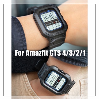 2 in 1 สายนาฬิกาข้อมือซิลิโคน TPU และเคส สําหรับ Amazfit GTS 4 3 2 1 Huami Amazfit GTS4 GTS3 GTS2 GTS1