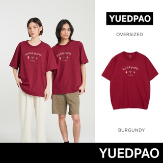 Yuedpao Oversize ผ้าหนาทรงสวย ยับยากรีดง่าย รับประกันไม่ย้วย 2 ปี เสื้อยืดโอเวอร์ไซส์ เสื้อยืดสีพื้น  สี Burgundy