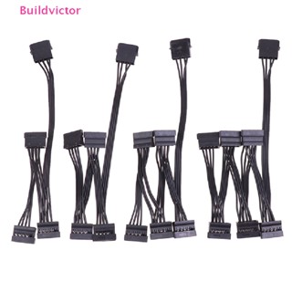 Buildvictor สายเคเบิลฮาร์ดไดรฟ์ SATA 4Pin 1 ตัวผู้ เป็น 3 4 5 6 ตัวเมีย