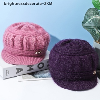[Brightdecorate] หมวกผ้าวูลถัก ให้ความอบอุ่น สีพื้น แฟชั่นฤดูใบไม้ร่วง และฤดูหนาว สําหรับผู้หญิง [TH]