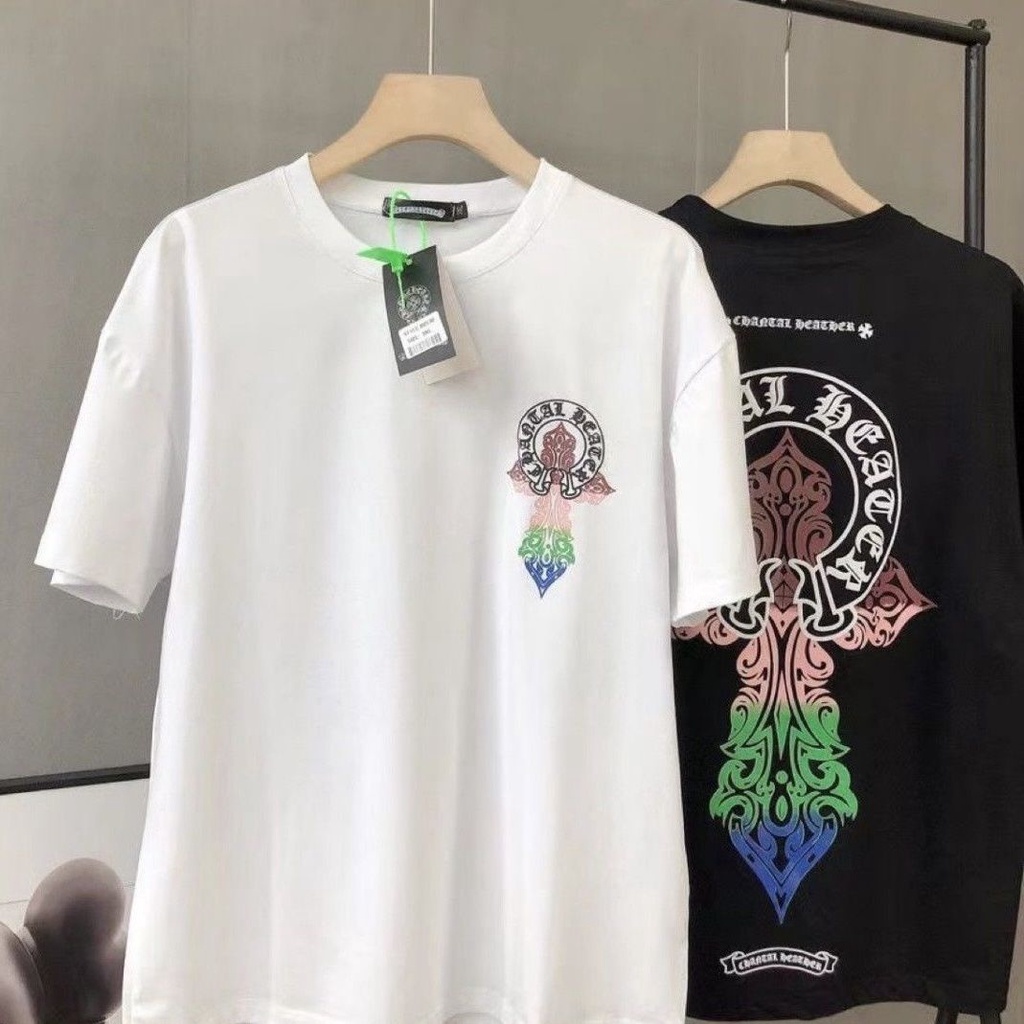 เสื้อยืดแขนสั้นลําลอง-ผ้าฝ้ายแท้-ทรงหลวม-พิมพ์ลายตัวอักษร-สีสันสดใส