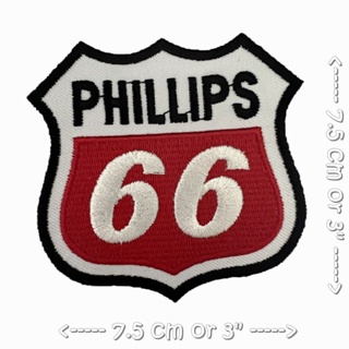Philips66 ตัวรีดติดเสื้อ อาร์มรีด อาร์มปัก ตกแต่งเสื้อผ้า หมวก กระเป๋า แจ๊คเก็ตยีนส์ Racing Embroidered Iron on Patch 2