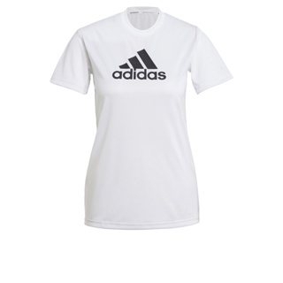adidas เทรนนิง เสื้อยืดกีฬา Primeblue Designed 2 Move Logo ผู้หญิง สีขาว GL3821