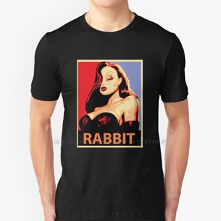 [S-5XL]Rabbit Paint Poster T Shirt 100% Cotton Rabbit Roger Rabbit Cartoon Girl Beauty Beautiful Sexy Ink Sing Big _57