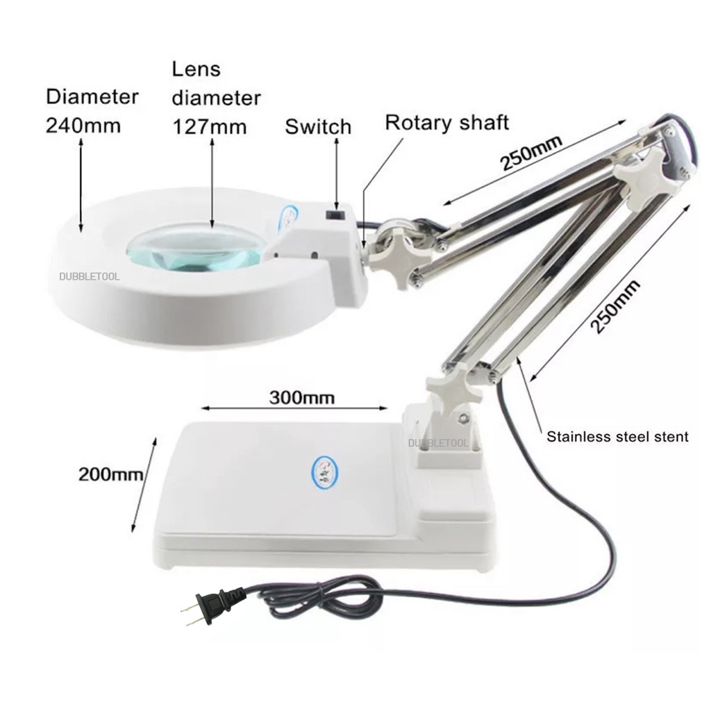 โคมไฟแว่นขยายตั้งโต๊ะ-โคมไฟแว่นขยาย-10x-lamp-magnifying-รุ่นxb-86cหลอด-ฟลูออเรสเซนส์-fluorescence