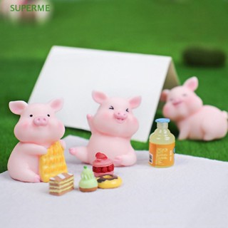 Superme ตุ๊กตาเรซิ่น รูปหมูน่ารัก สําหรับตกแต่งบ้าน Diy 1 ชิ้น