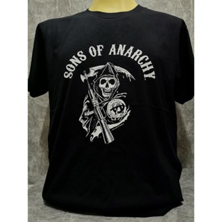 เสื้อยืดเสื้อวงนำเข้า Sons of Anarchy LOGO Biker Gangster Rocker Rock Metal Punk T-Shirt_17