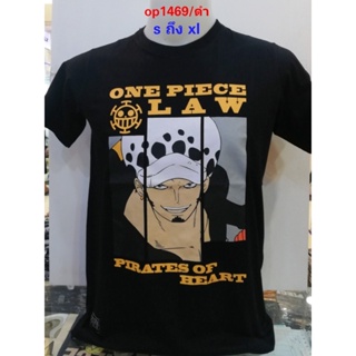 【HOT】เสื้อยืดวันพีช One Piece-1469-BK : LAW : ลอว์เสื้อยืด_31