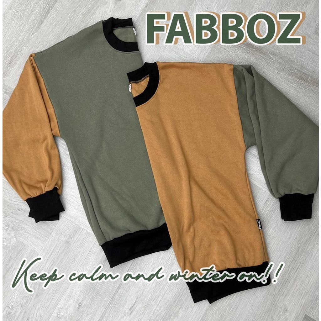 fabboz-two-tone-sweatshirts-เสื้อแขนยาวคอกลม-โอเวอร์ไซด์