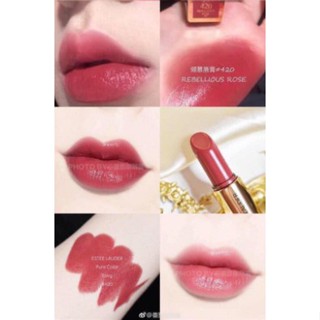 Beauty-Siam แท้ทั้งร้าน !! ลิปสติก ESTEE LAUDER PURE COLOR ENVY 2.8 G. สี 420 REBELLIOUS ROSE