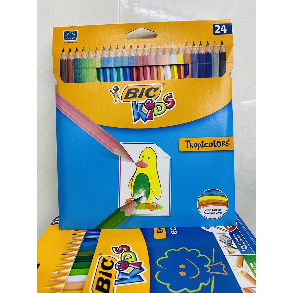 bic-kidsดินสอสีไม้จากประเทศฝรั่งเศษ24สีtropicolors