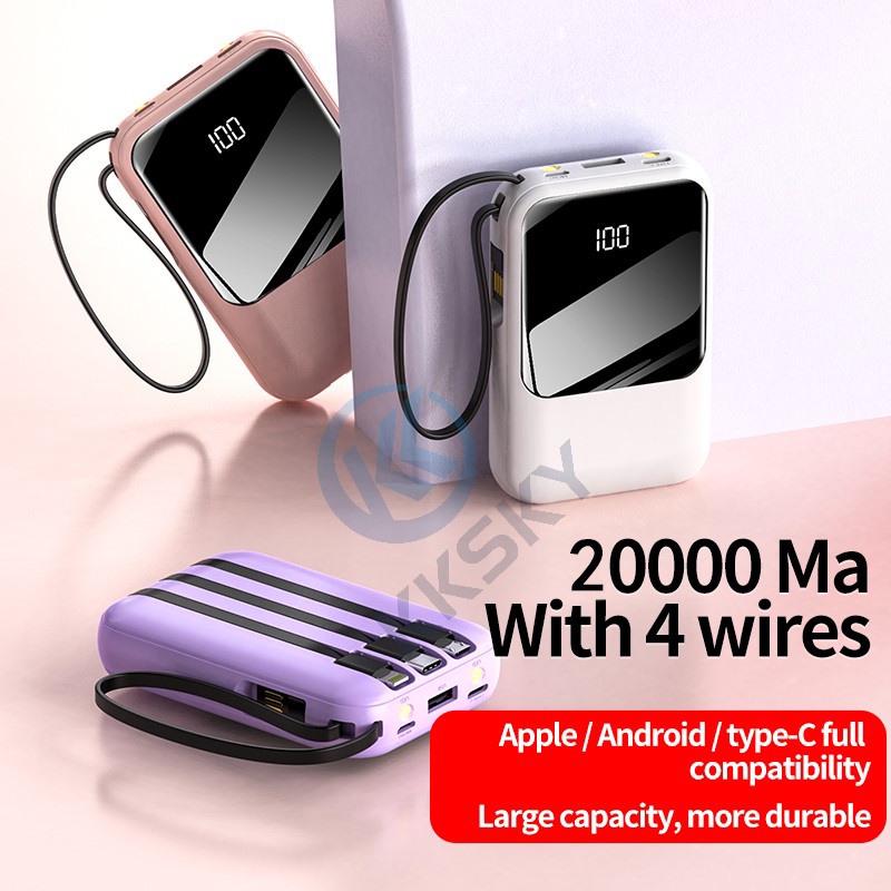kksky-powerbank-20000mah-with-flash-light-สายชาร์จในตัว-พาวเวอร์แบงค์-type-c-แบตสำรอง-สำรองแบต-พาเวอร์แบงค์