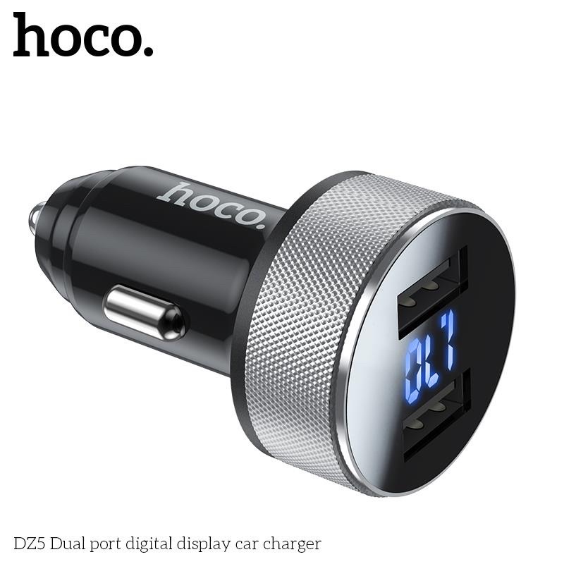 hoco-dz5-dual-port-digital-display-car-charger