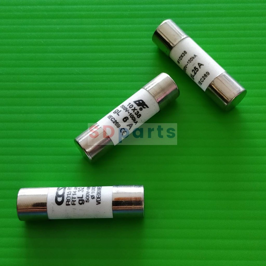 ฟิวส์ gG gL NH Fuse เซรามิค ตู้ไฟ ตู้คอนโทรล R015 Ceramic Fuse 10x38mm