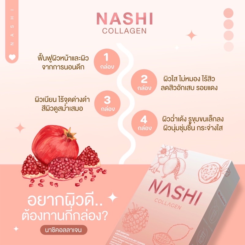 พร้อมส่ง-นาชิคอลลาเจน-nashi-collagen-คอลลาเจนพี่แพร-ผิวกระจ่างใส-ไร้สิว