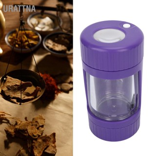 BUrattna กระปุกพลาสติก 110 มล. พร้อมเครื่องบดสมุนไพร 8X ไฟ Led สีม่วง สําหรับยาสูบ